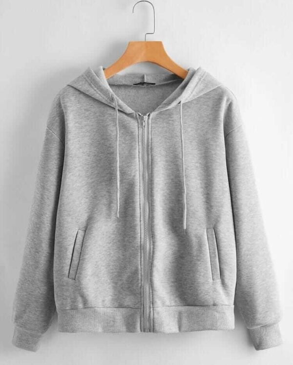 Women's Stitched Grey Fleece Hoodie