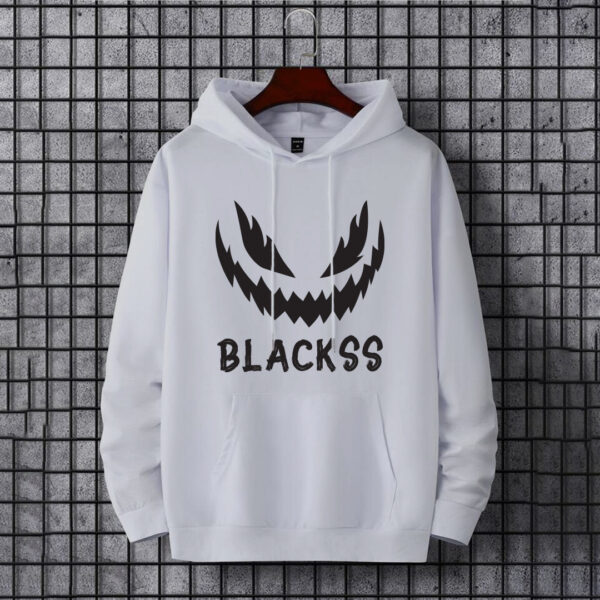Evil Smile Reflector Print White Hoodie