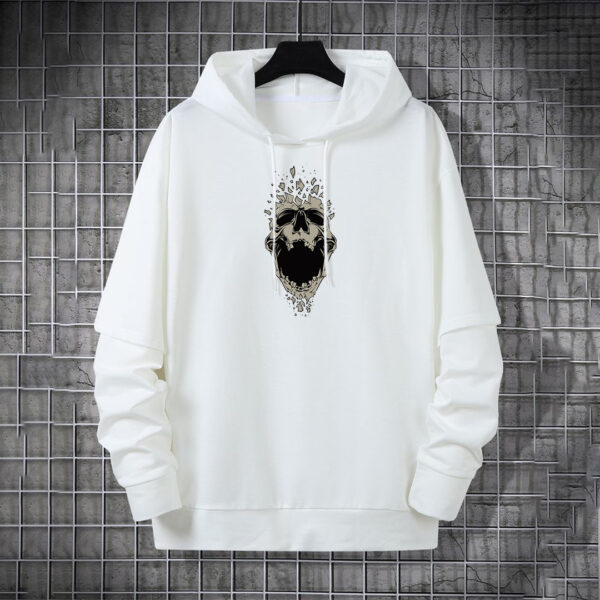 Evil Design White Printed Hoodie
