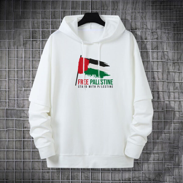 Free Palestine White Hoodie