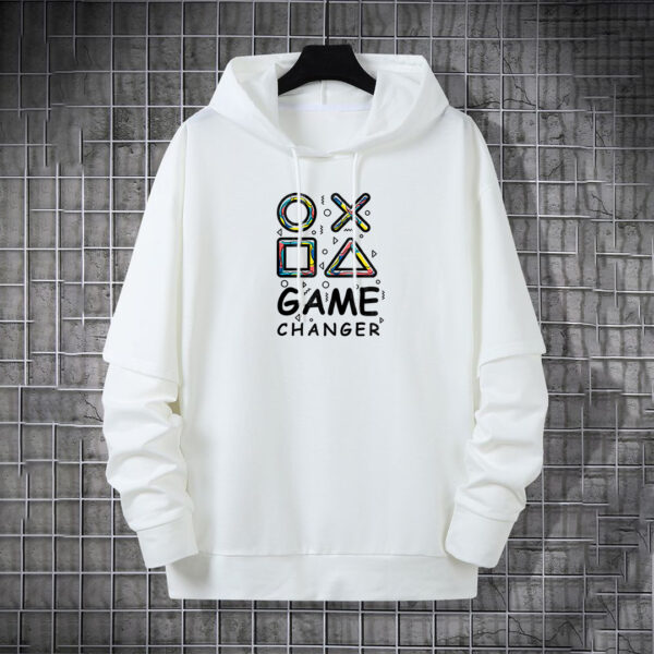 Game Changer Design White Printed Hoodie