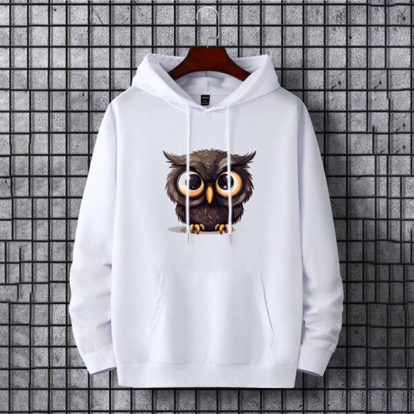 Owl White Hoodie