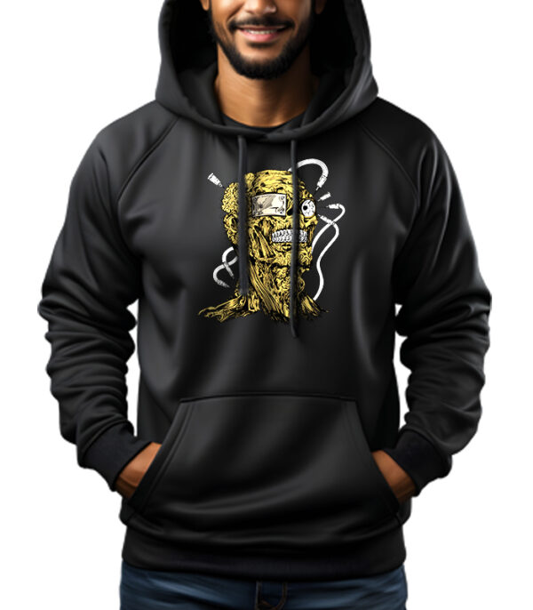 Zombie Design Black Printed Hoodie