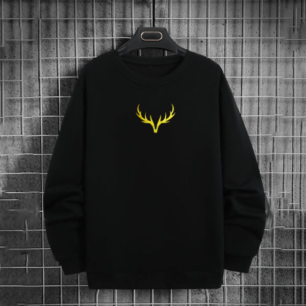 Golden Deer Horns Black SweatShirt