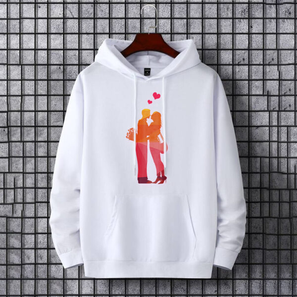 Love Romantic Couple White Hoodie
