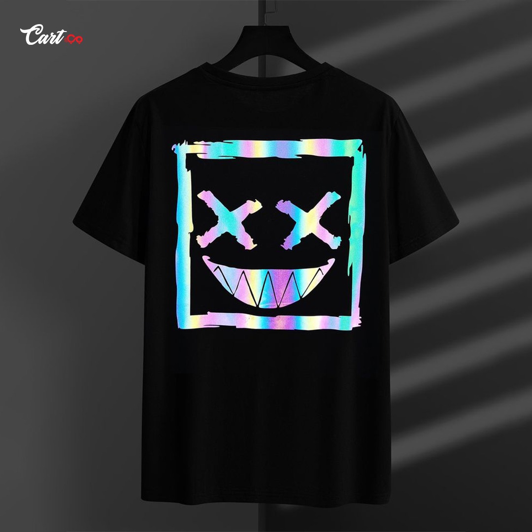 Rain Bow Reflector Printed Oversized T-Shirts with drop shoulder