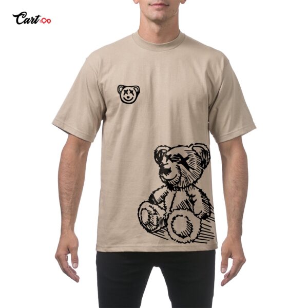 Teddy Cartoon Printed Drop Shoulder T-Shirt