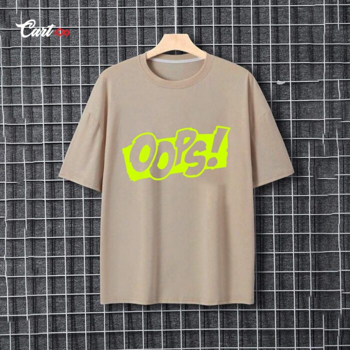 OOPS Printed Over Sized Round Neck T-Shirt