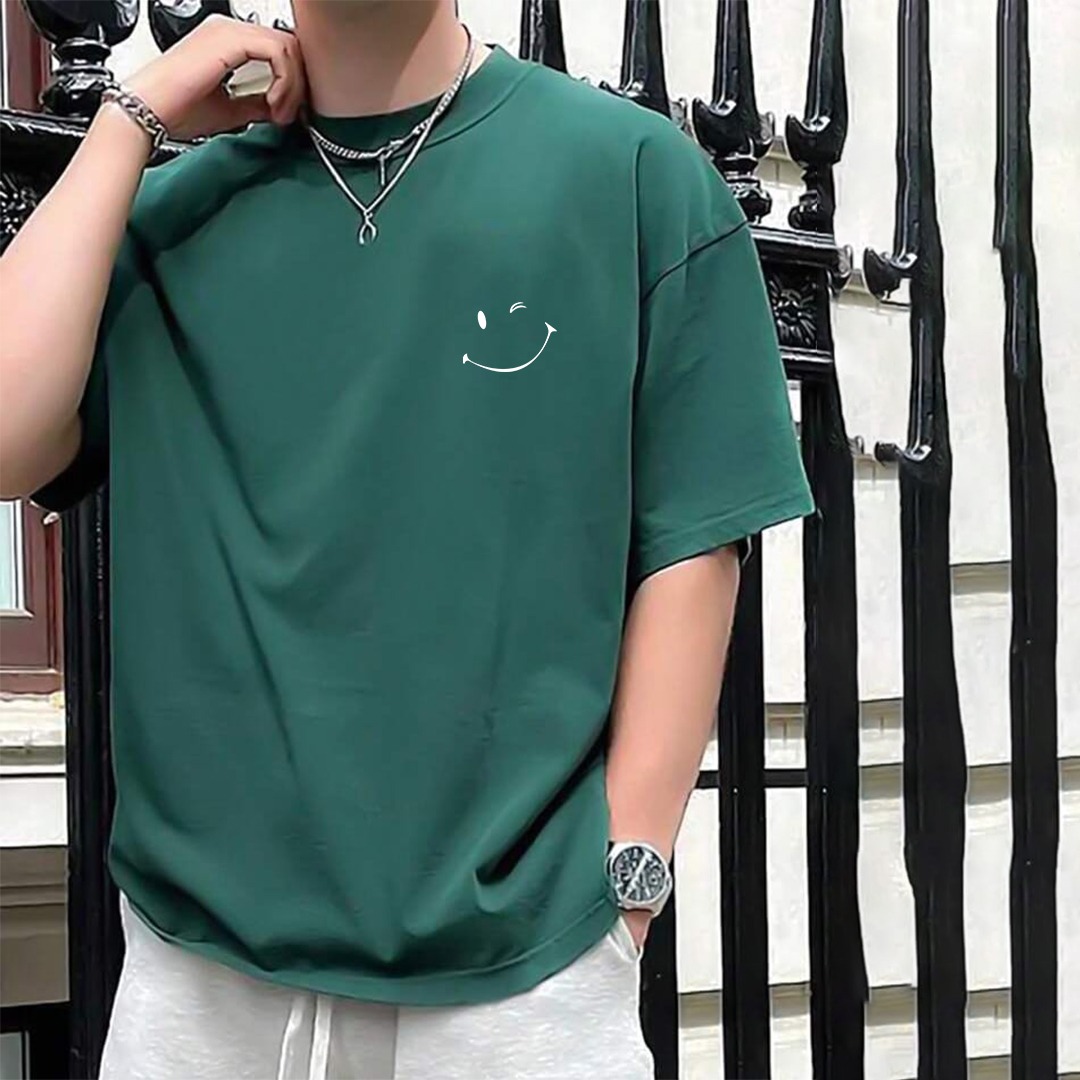 Smily Printing Oversized Round Neck T-Shirts